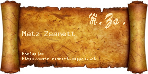 Matz Zsanett névjegykártya